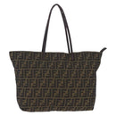 FENDI Zucca Canvas Tote Bag Black Brown Auth 201522-13