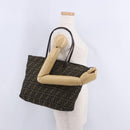 FENDI Zucca Canvas Tote Bag Black Brown Auth 201522-28