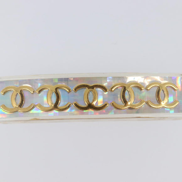 CHANEL Valletta Hair Clip metal Gold CC Auth 201528M