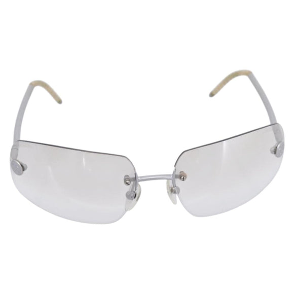 CHANEL Glasses metal Silver CC Auth 201529M