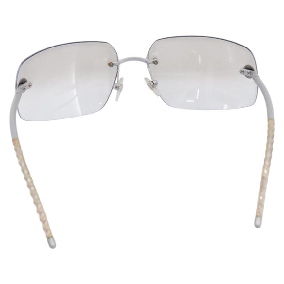 CHANEL Glasses metal Silver CC Auth 201529M