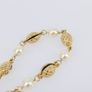 CHANEL Pearl Necklace metal Gold White CC Auth 201532-15