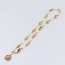 CHANEL Pearl Necklace metal Gold White CC Auth 201532-9