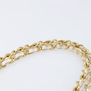 CHANEL Matelasse Double Flap Chain Bag Lamb Skin White Gold CC Auth 201534-10