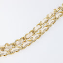 CHANEL Matelasse Double Flap Chain Bag Lamb Skin White Gold CC Auth 201534-11