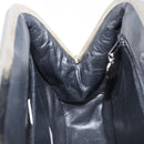 CHANEL Matelasse Hand Bag Patent leather Black Silver CC Auth 201536V-21