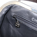 CHANEL Matelasse Hand Bag Patent leather Black Silver CC Auth 201536V-22
