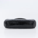 CHANEL Matelasse Hand Bag Patent leather Black Silver CC Auth 201536V-9