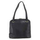 CHANEL COCO Mark Chain Shoulder Bag Caviar Skin Black Gold CC Auth 201540A-2