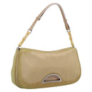 Christian Dior Maris Pearl Hand Bag Nylon Beige Silver Auth 201541-1