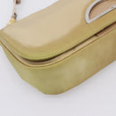 Christian Dior Maris Pearl Hand Bag Nylon Beige Silver Auth 201541-15