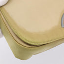 Christian Dior Maris Pearl Hand Bag Nylon Beige Silver Auth 201541-9