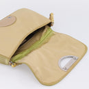 Christian Dior Maris Pearl Hand Bag Nylon Beige Silver Auth 201541-10