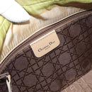 Christian Dior Maris Pearl Hand Bag Nylon Beige Silver Auth 201541-20