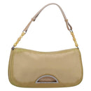 Christian Dior Maris Pearl Hand Bag Nylon Beige Silver Auth 201541-13