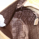 Christian Dior Maris Pearl Hand Bag Nylon Beige Silver Auth 201541-22