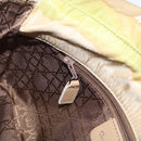 Christian Dior Maris Pearl Hand Bag Nylon Beige Silver Auth 201541-23