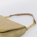 Christian Dior Maris Pearl Hand Bag Nylon Beige Silver Auth 201541-8
