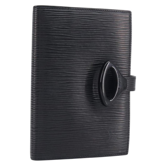 LOUIS VUITTON Epi Agenda PM Day Planner Cover Black R20052 LV Auth 201542