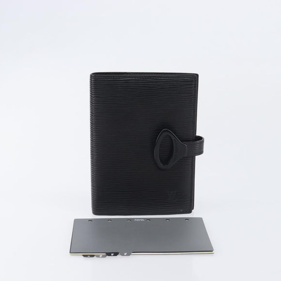 LOUIS VUITTON Epi Agenda PM Day Planner Cover Black R20052 LV Auth 201542