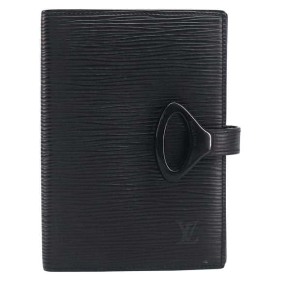 LOUIS VUITTON Epi Agenda PM Day Planner Cover Black R20052 LV Auth 201542