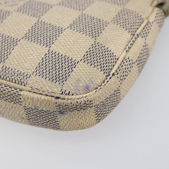 LOUIS VUITTON Damier Azur Mini Pochette Accessoires Pouch N63005 LV Auth 201544