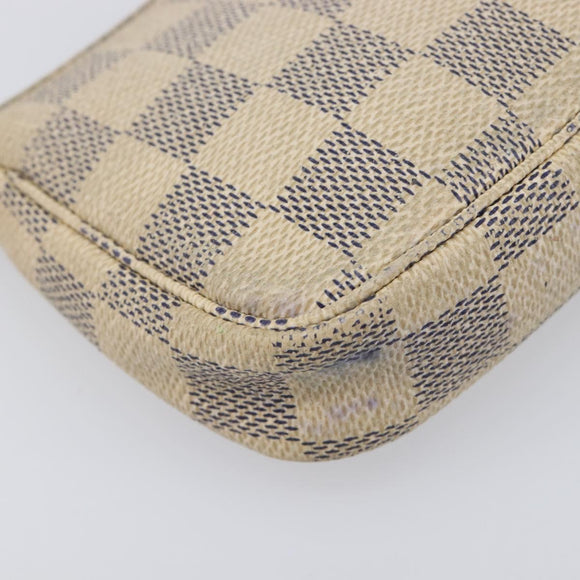 LOUIS VUITTON Damier Azur Mini Pochette Accessoires Pouch N63005 LV Auth 201544