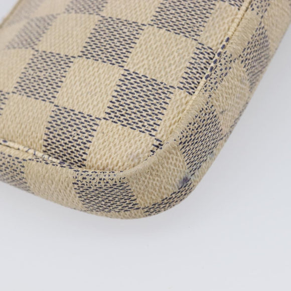 LOUIS VUITTON Damier Azur Mini Pochette Accessoires Pouch N63005 LV Auth 201544