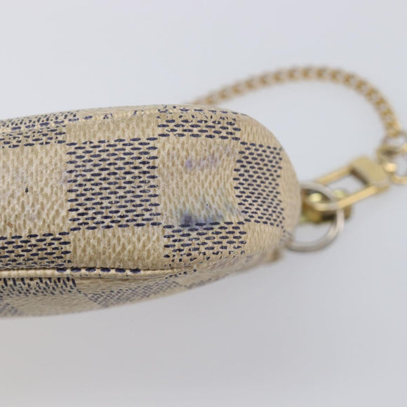LOUIS VUITTON Damier Azur Mini Pochette Accessoires Pouch N63005 LV Auth 201544