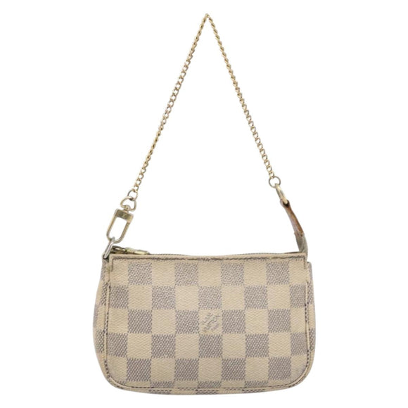 LOUIS VUITTON Damier Azur Mini Pochette Accessoires Pouch N63005 LV Auth 201544