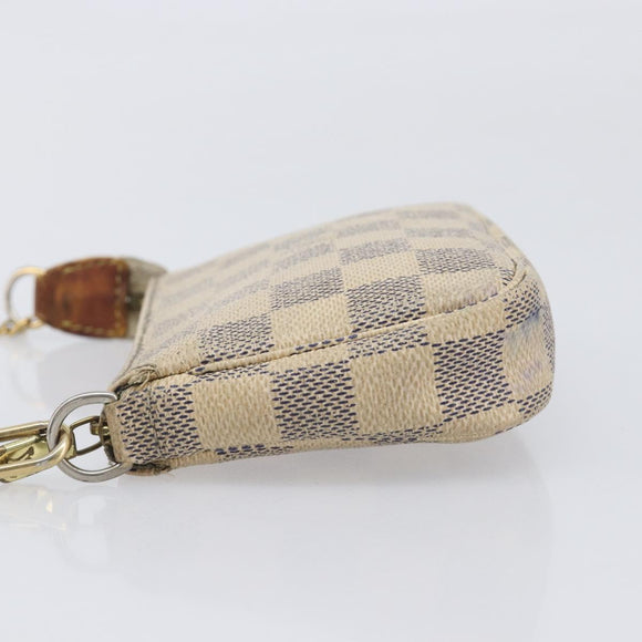 LOUIS VUITTON Damier Azur Mini Pochette Accessoires Pouch N63005 LV Auth 201544