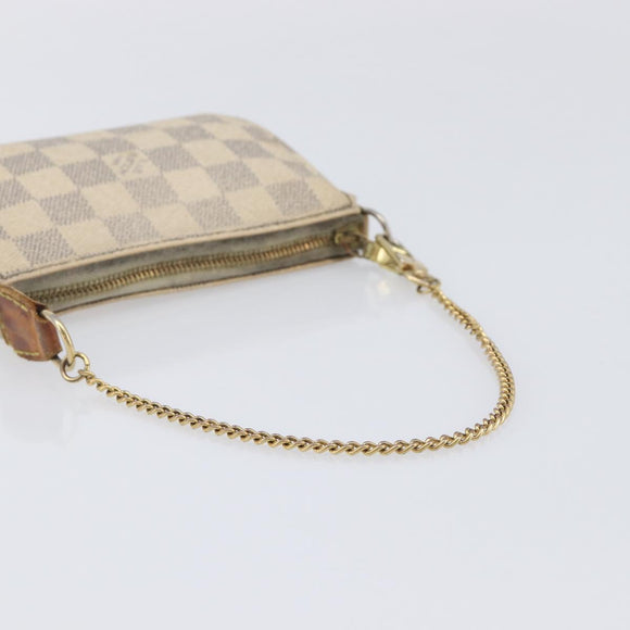 LOUIS VUITTON Damier Azur Mini Pochette Accessoires Pouch N63005 LV Auth 201544
