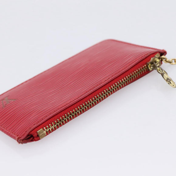 LOUIS VUITTON Epi Pochette Cles Coin Purse Red M63807 LV Auth 201546