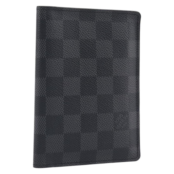LOUIS VUITTON Damier Graphite Couverture passport Case N64411 LV Auth 201547A