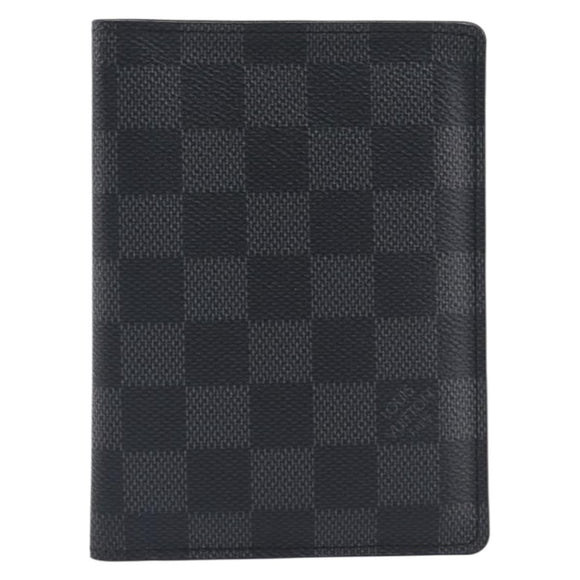 LOUIS VUITTON Damier Graphite Couverture passport Case N64411 LV Auth 201547A