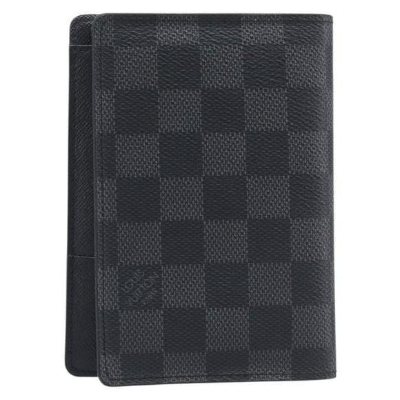 LOUIS VUITTON Damier Graphite Couverture passport Case N64411 LV Auth 201547A