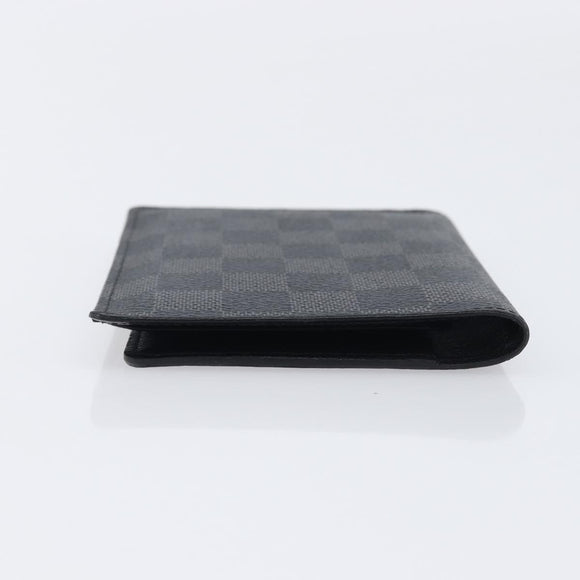 LOUIS VUITTON Damier Graphite Couverture passport Case N64411 LV Auth 201547A