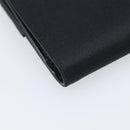 PRADA Wallet Satin Black Silver Auth 201549V-11