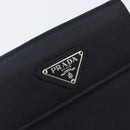 PRADA Wallet Satin Black Silver Auth 201549V-12