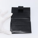 PRADA Wallet Satin Black Silver Auth 201549V-16