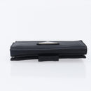 PRADA Wallet Satin Black Silver Auth 201549V-6