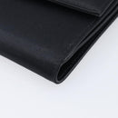 PRADA Wallet Satin Black Silver Auth 201549V-8