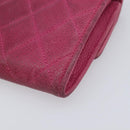 CHANEL Matelasse Long Wallet Caviar Skin Pink Silver CC Auth 201551-10