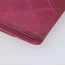 CHANEL Matelasse Long Wallet Caviar Skin Pink Silver CC Auth 201551-11