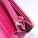 CHANEL Matelasse Long Wallet Caviar Skin Pink Silver CC Auth 201551-21