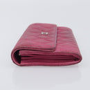CHANEL Matelasse Long Wallet Caviar Skin Pink Silver CC Auth 201551-5