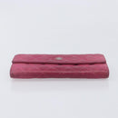 CHANEL Matelasse Long Wallet Caviar Skin Pink Silver CC Auth 201551-7