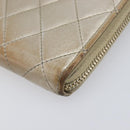 CHANEL Matelasse Long Wallet Lamb Skin Champagne Gold CC Auth 201554-11