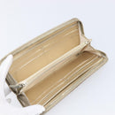 CHANEL Matelasse Long Wallet Lamb Skin Champagne Gold CC Auth 201554-18