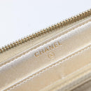CHANEL Matelasse Long Wallet Lamb Skin Champagne Gold CC Auth 201554-19